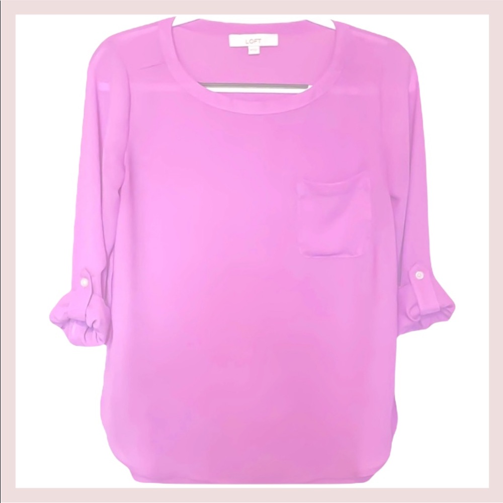 LOFT long sleeve purple / lavender blouse EUC